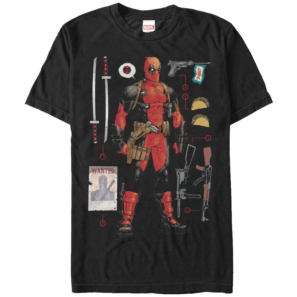 Numbered Items Deadpool Tshirt